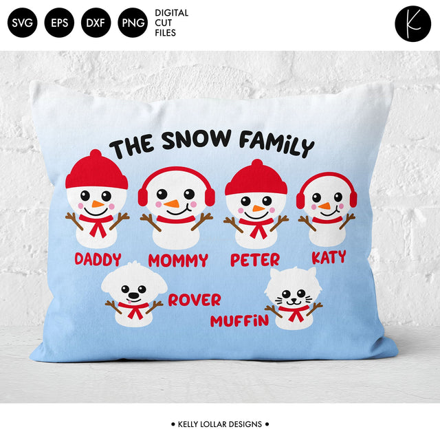Snowman Family Pack SVG Kelly Lollar Designs 