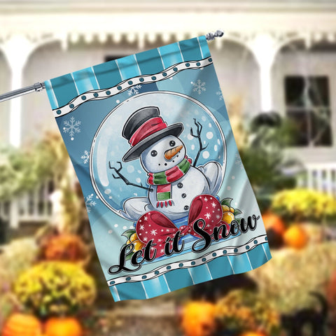 Snowman Garden Flag, Yard Decor, Christmas gift, Let It Snow, Welcome Flag, Yard Art, Outdoor Decor, Christmas Decoration, Flag Png Sublimation CaldwellArt 