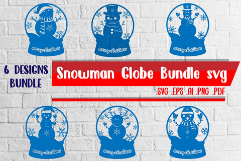 Snowman Globe Bundle svg eps ai png pdf SVG zafrans studio 