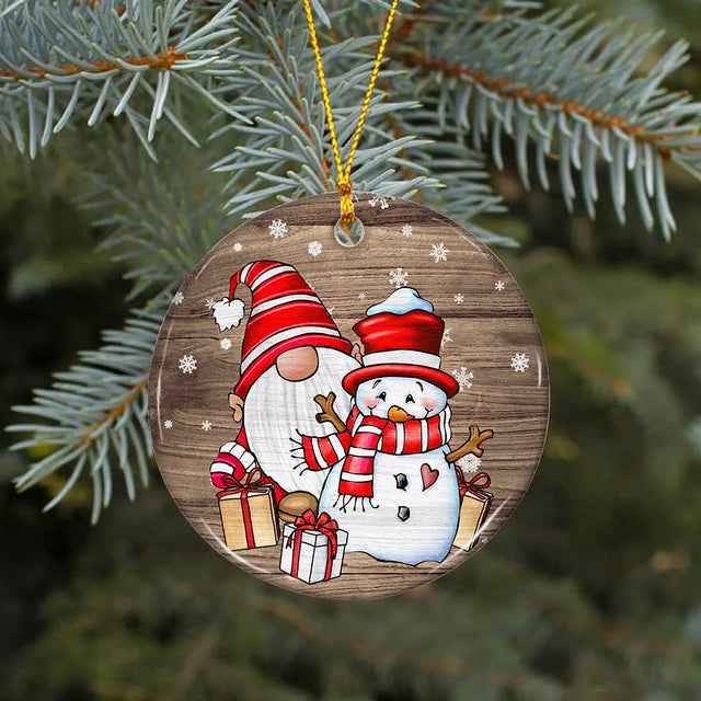Snowman Gnome Wood Slice Ornament Png, Gnomies Christmas Ornament Png,Round Christmas Ornament, Christmas Ornament Sublimation Download Sublimation CaldwellArt 
