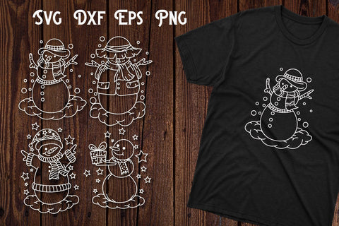 snowman hand drawing svg, snowman cut files, christmas SVG dadan_pm 