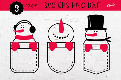 Snowman in Pocket SVG. Christmas Pocket Design SVG SVG Olga Terlyanskaya 