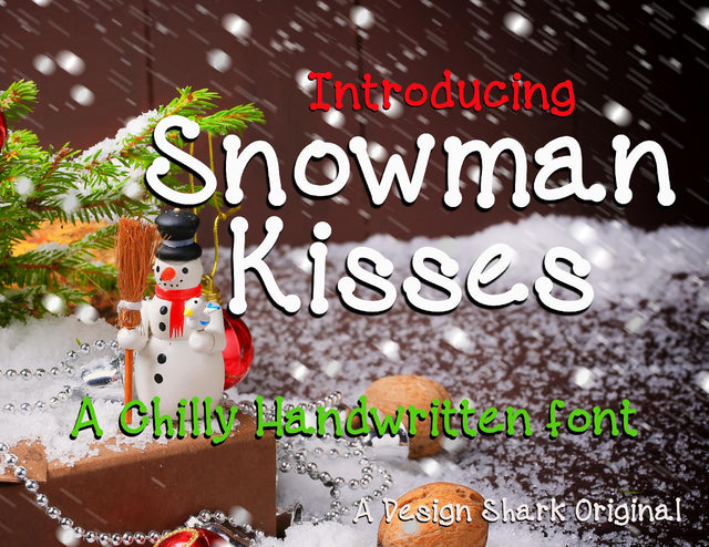 Snowman Kisses Font Design Shark