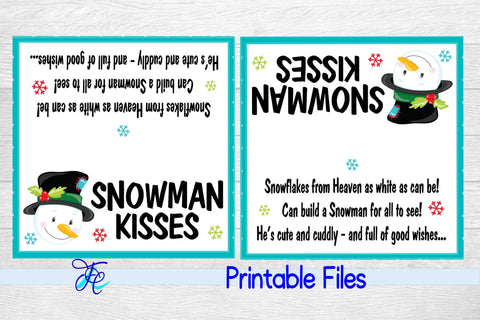 Snowman Kisses Label 3D Paper Family Creations 