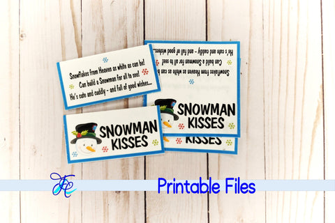 Snowman Kisses Label 3D Paper Family Creations 