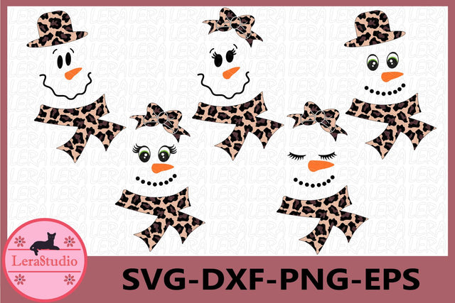 Snowman Leopard Svg SVG Lerastudio 