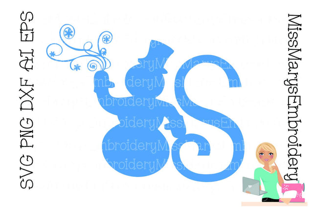 Snowman Letters SVG MissMarysEmbroidery