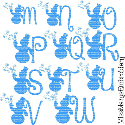Snowman Letters SVG MissMarysEmbroidery 