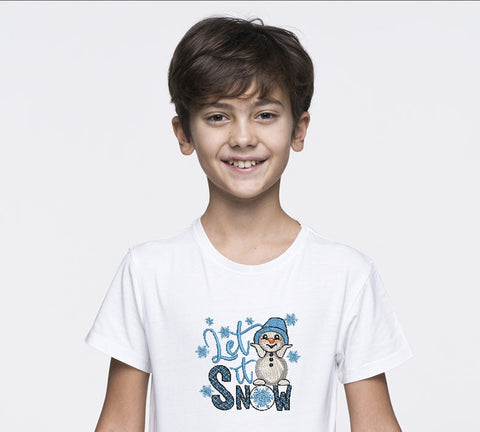 Snowman Machine Embroidery Design , Let it snow embroidery , winter embroidery, 4 sizes, instant download. Embroidery/Applique DESIGNS ArtEMByNatalia 