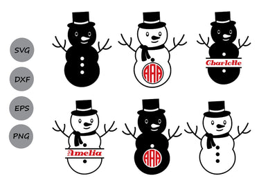 Snowman Monogram| Christmas SVG Cut Files SVG CosmosFineArt 