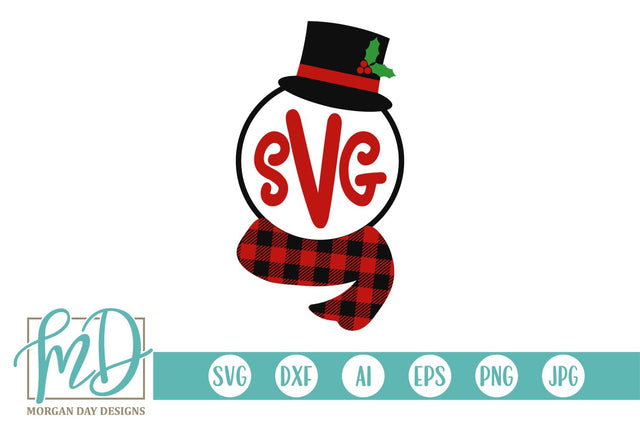 Snowman Monogram Frame SVG Morgan Day Designs 