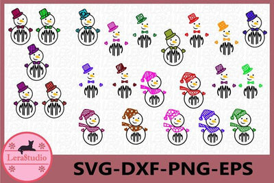 Snowman Monogram Svg SVG Lerastudio 