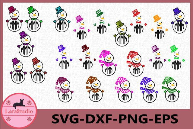 Snowman Monogram Svg SVG Lerastudio 