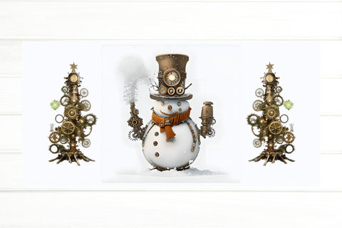 Snowman Mug Bundle. Steam Punk Christmas Sublimation Sublimation Olga Terlyanskaya 