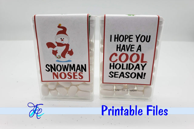 Snowman Noses Red - Tic Tac Label 3D Paper Family Creations 