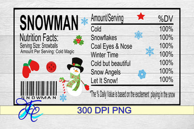 Snowman Nutrition Label SVG Family Creations 