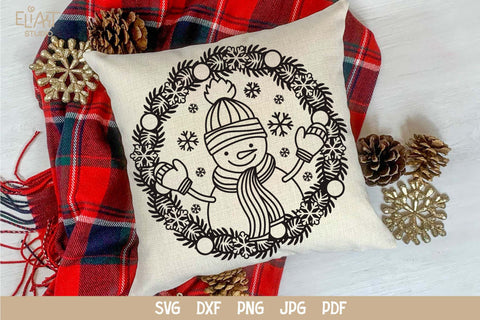 Snowman PNG Design, Christmas SVG Decor, Snowflakes SVG. SVG Elinorka 