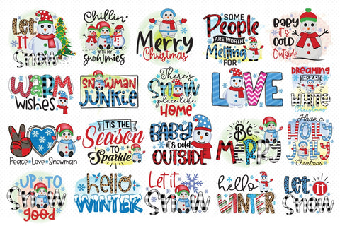 Snowman PNG Sublimation Bundle Sublimation CraftLabSVG 
