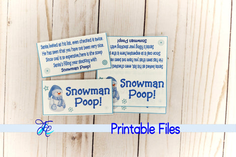 Snowman Poop! Bag Topper 3D Paper Family Creations 