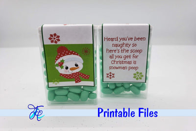 Snowman Poop - Tic Tac Label 3D Paper Family Creations 