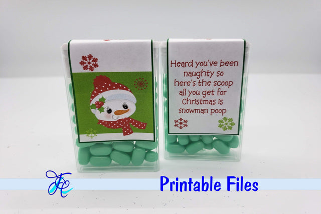 Snowman Poop - Tic Tac Label 3D Paper Family Creations 