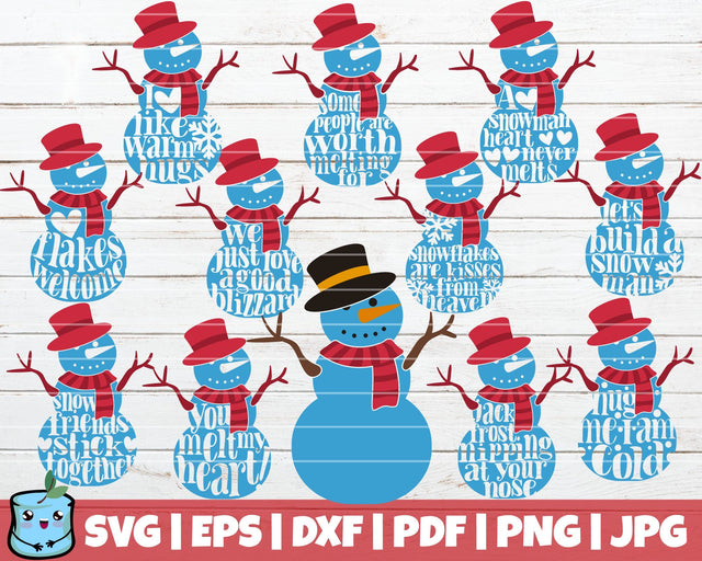 Snowman Quotes SVG Bundle SVG MintyMarshmallows 