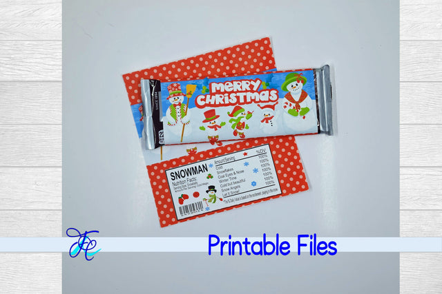 Snowman Red Candy Bar Wrapper SVG Family Creations 