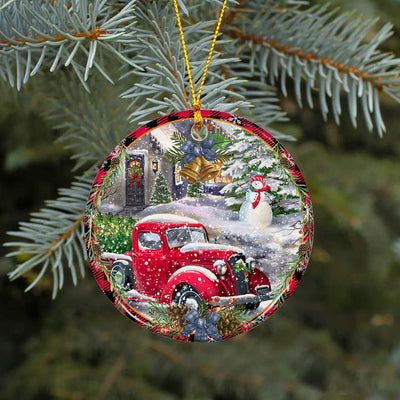 Snowman Red Truck For Christmas Ornament PNG, Benelux Christmas Ornament, PNG Instant Download, Xmas Ornament Sublimation Designs Downloads Sublimation CaldwellArt 