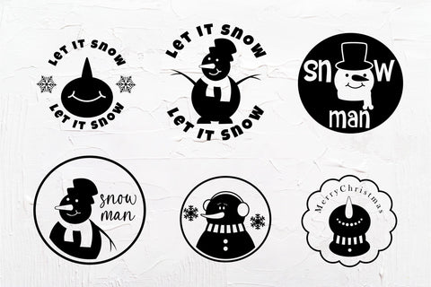 Snowman Round Ornament Bundle. Christmas Ornament SVG SVG Olga Terlyanskaya 