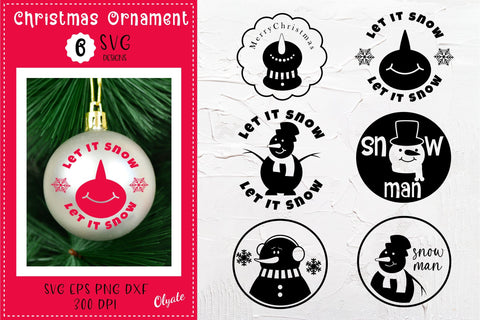Snowman Round Ornament Bundle. Christmas Ornament SVG SVG Olga Terlyanskaya 