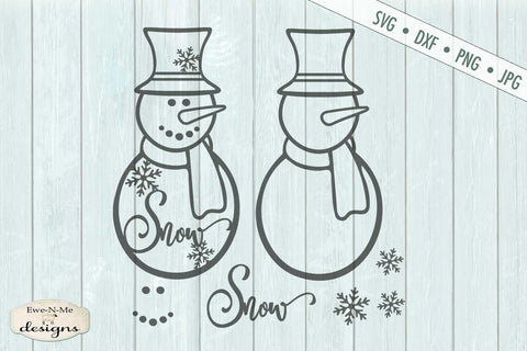 Snowman Snow Snowflakes SVG SVG Ewe-N-Me Designs 