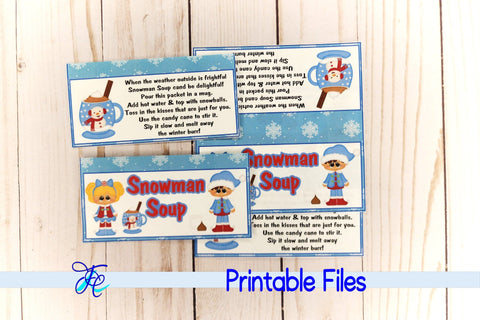 Snowman Soup Bag Topper 3D Paper Family Creations 