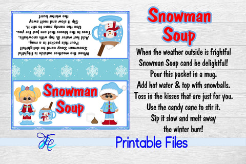 Snowman Soup Bag Topper 3D Paper Family Creations 