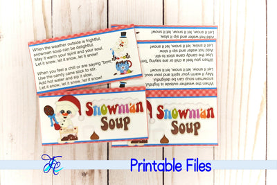Snowman Soup Bag Topper v1 3D Paper Family Creations 