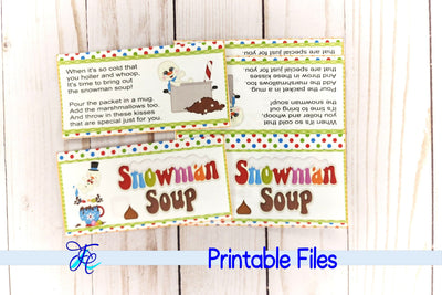 Snowman Soup Bag Topper v2 3D Paper Family Creations 