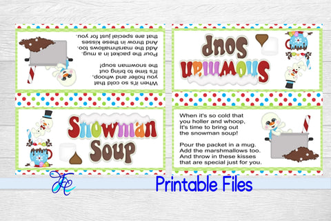 Snowman Soup Bag Topper v2 3D Paper Family Creations 
