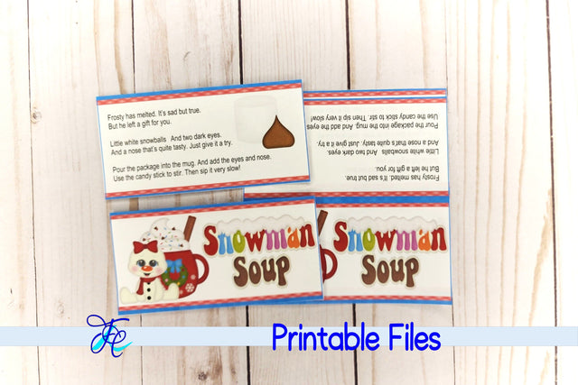 Snowman Soup Bag Topper v4 3D Paper Family Creations 