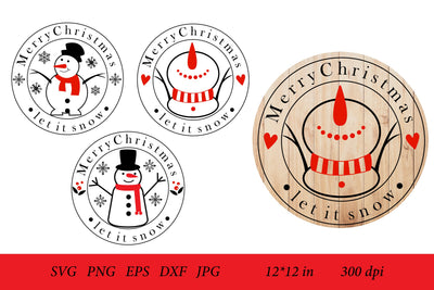 Snowman SVG. Christmas Ornament. Christmas Round Sign SVG SVG Olga Terlyanskaya 