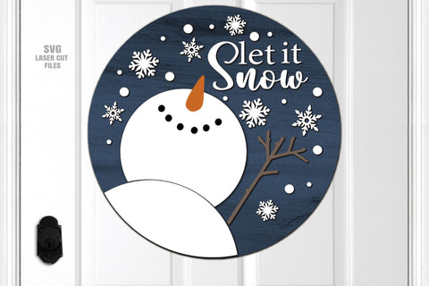 Snowman SVG | Let It Snow SVG | Christmas Sign SVG Laser Cut Files SVG Cloud9Design 