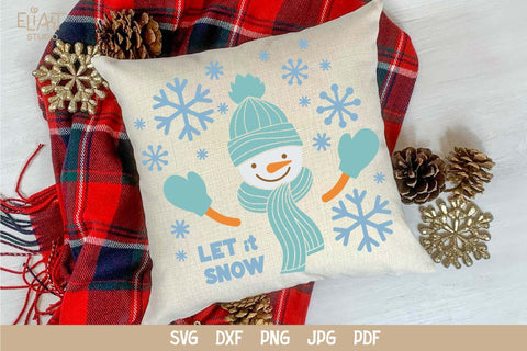 Snowman SVG, Let it Snow SVG, Snowflakes PNG with Snowman. SVG Elinorka 