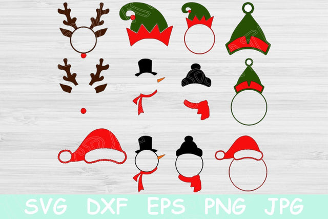 Snowman Svg, Reindeer Svg. Elf Vector Template Digital Download Designs. Antler Mongram Cutting Files for Cricut and Silhoutte Transfers. SVG TiffsCraftyCreations 