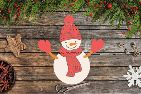 Snowman SVG Vinyl Design, Snowman PNG Christmas Decor. SVG Elinorka 