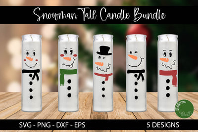Snowman Tall Candle SVG Bundle-Snowman SVG SVG Linden Valley Designs 