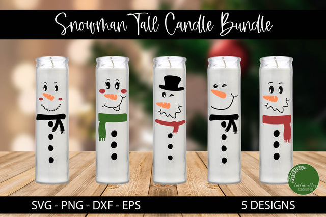 Snowman Tall Candle SVG Bundle-Snowman SVG SVG Linden Valley Designs 