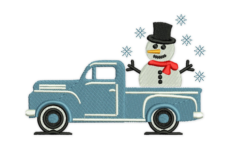 Snowman Truck Machine Embroidery Design Embroidery/Applique DESIGNS NextEmbroidery 