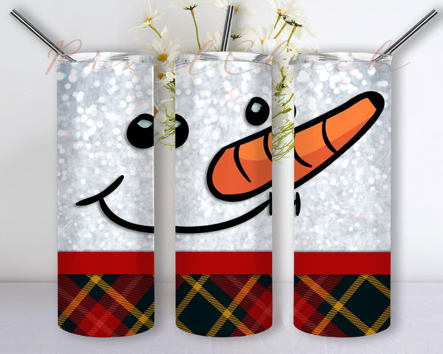 Snowman Tumbler PNG, Glitter Snowman 20 oz Skinny Tumbler Sublimation Designs, Snowman Christmas Tumbler PNG File Sublimation PixelChick 
