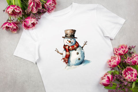 Snowman Watercolor Sublimation Clipart Bundle Sublimation Regulrcrative 