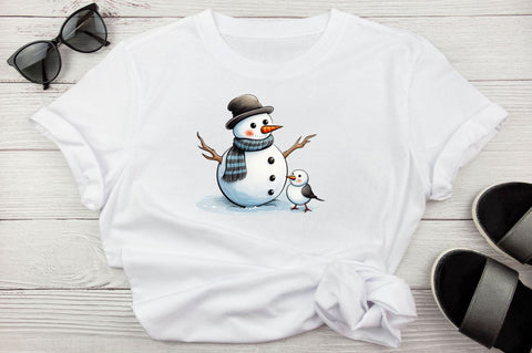 Snowman Watercolor Sublimation Clipart Bundle Sublimation Regulrcrative 