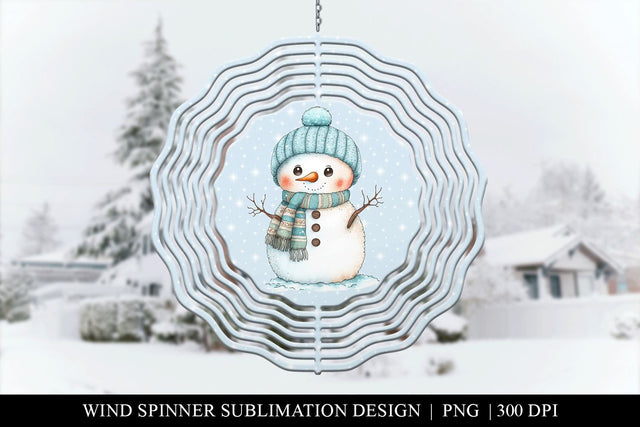 Snowman Wind Spinner Sublimation PNG Sublimation BijouBay 