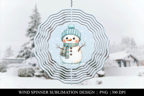 Snowman Wind Spinner Sublimation PNG Sublimation BijouBay 